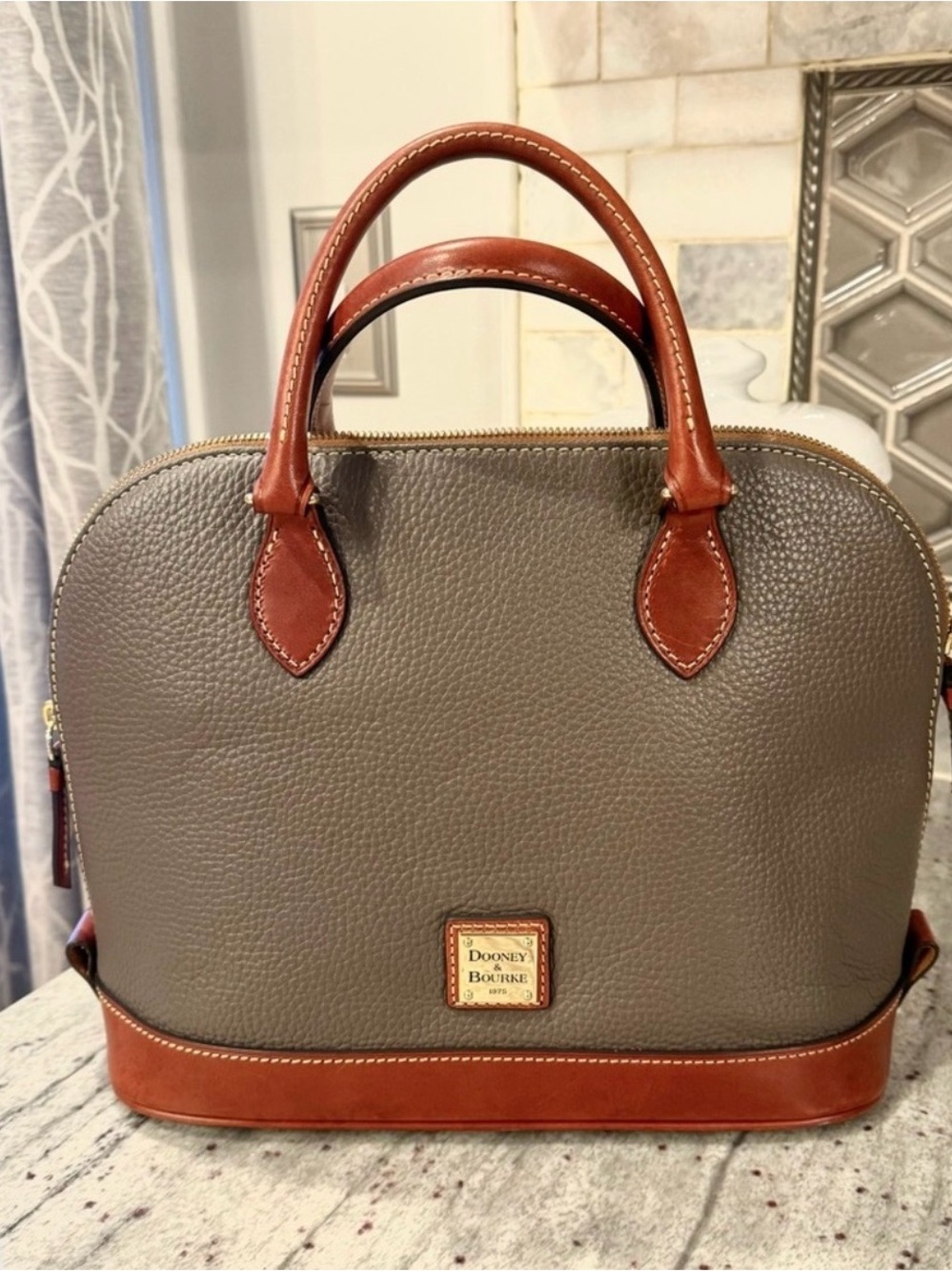 Dooney & Bourke Elephant Leather Dome Satchel